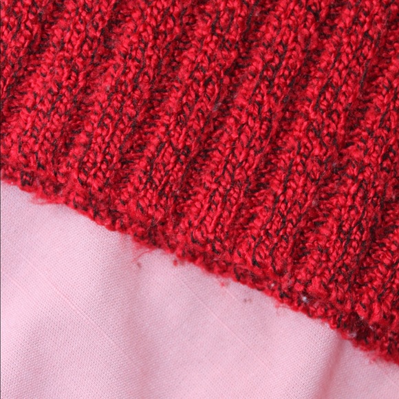 VTG 90s Red/Black Marl Ribbed Turtleneck Sweater L - Picture 9 of 9